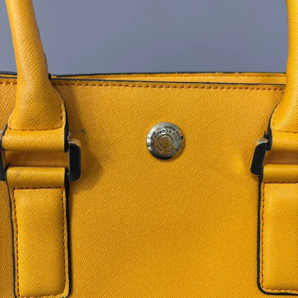 London Fog Sunshine Yellow Structured Satchel Purse